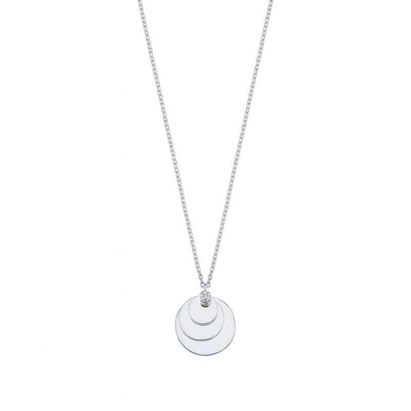 Diamond Stacked Disc Pendant Necklace