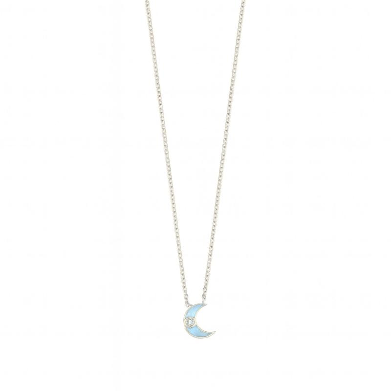 Blue Crescent Necklace