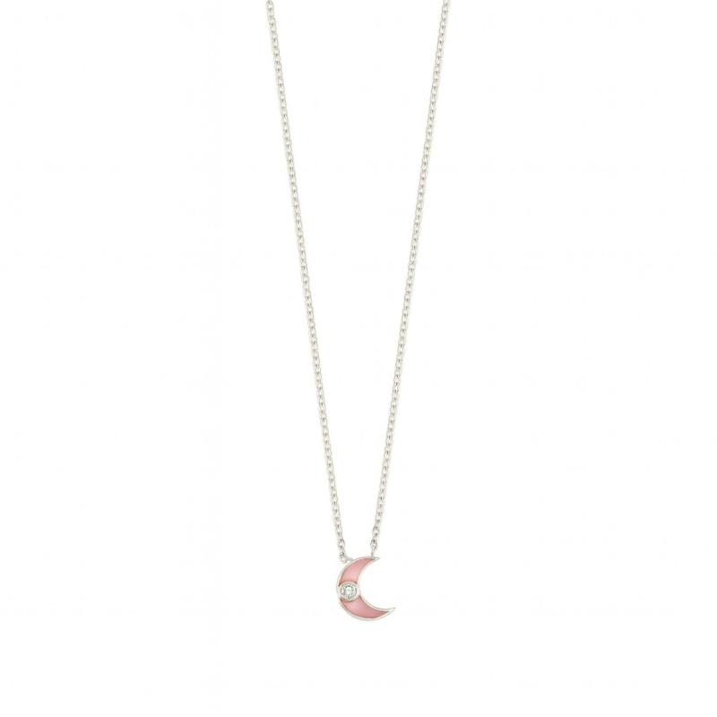 Pink Crescent Necklace