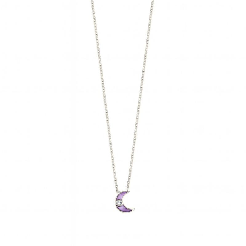 Purple Crescent Necklace