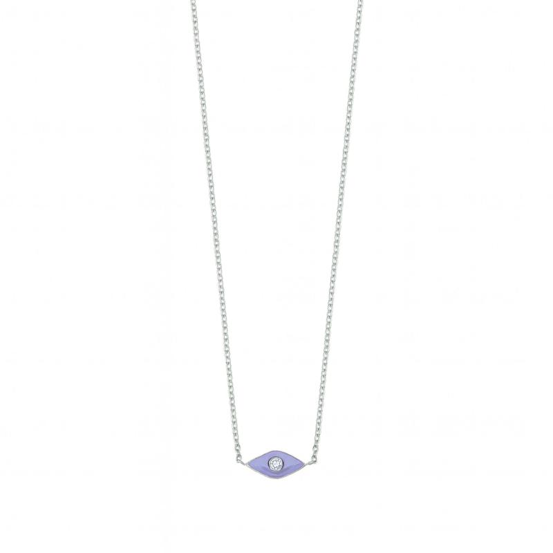Purple Eye Diamond Necklace