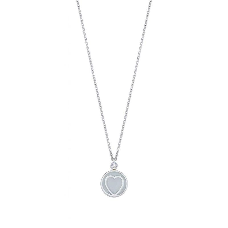 Diamond White Heart Pendant Necklace