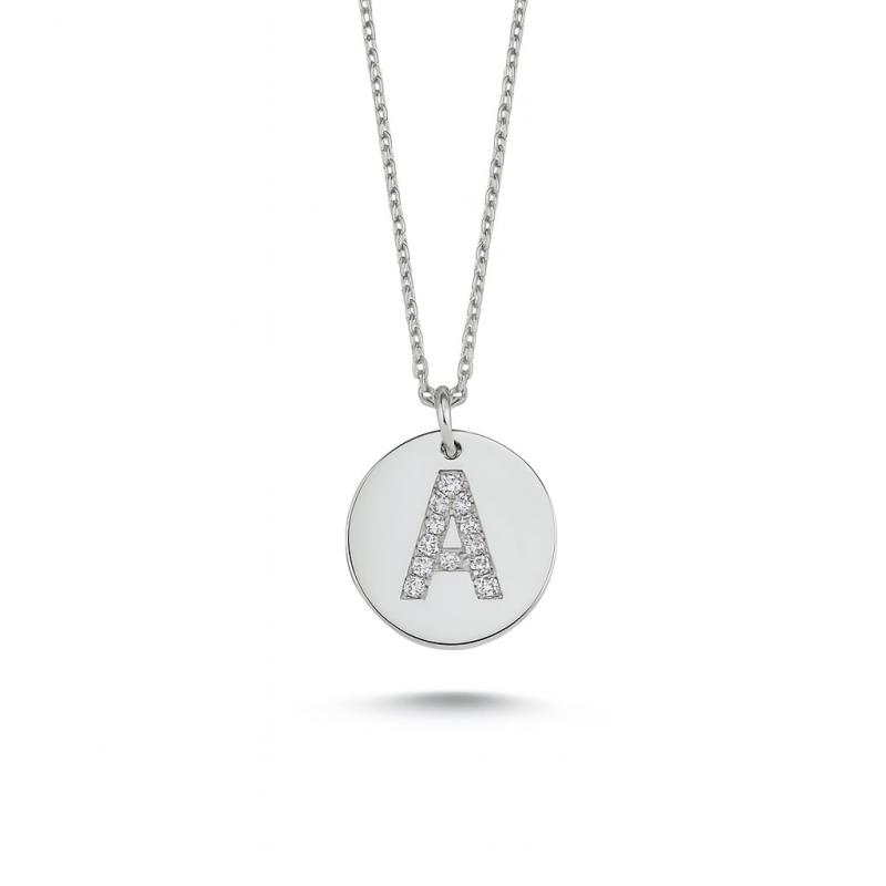 Diamond Letter "A" Pendant Necklace