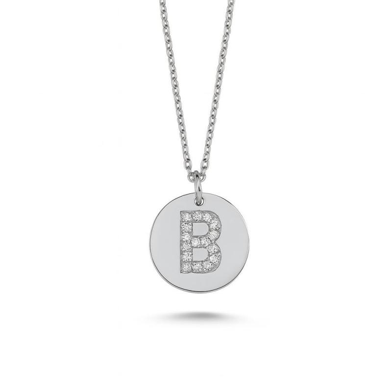 Diamond Letter "B" Pendant Necklace