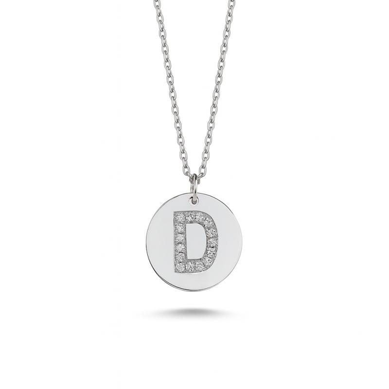 Diamond Letter "D" Pendant Necklace