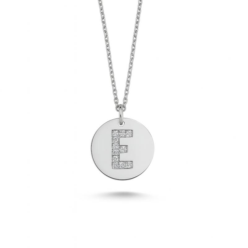 Diamond Letter "E" Pendant Necklace