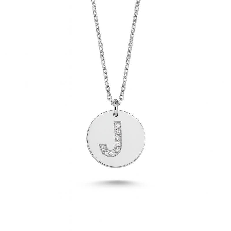 Diamond Letter "J" Pendant Necklace