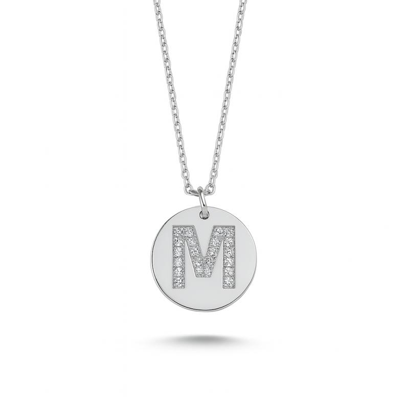 Diamond Letter "M" Pendant Necklace