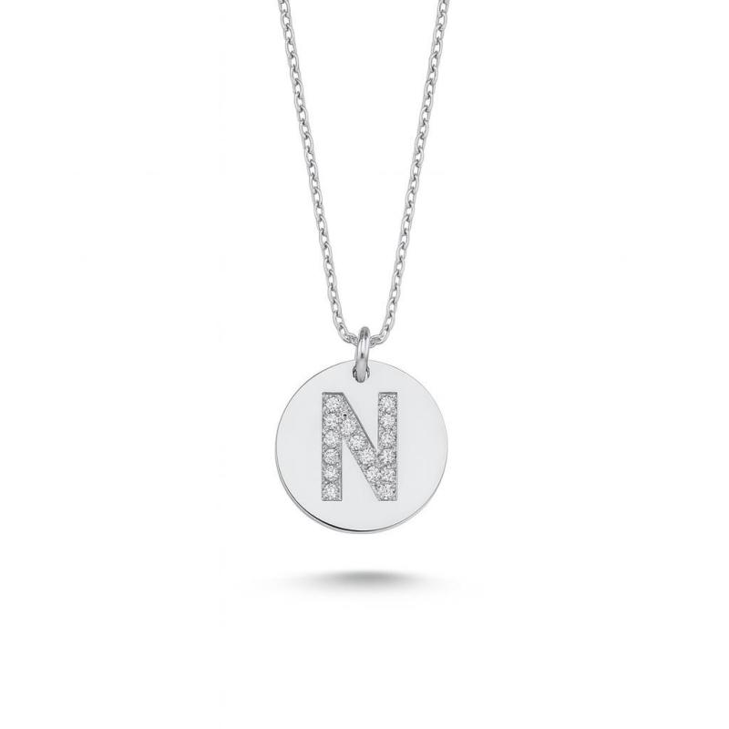 Diamond Letter "N" Pendant Necklace