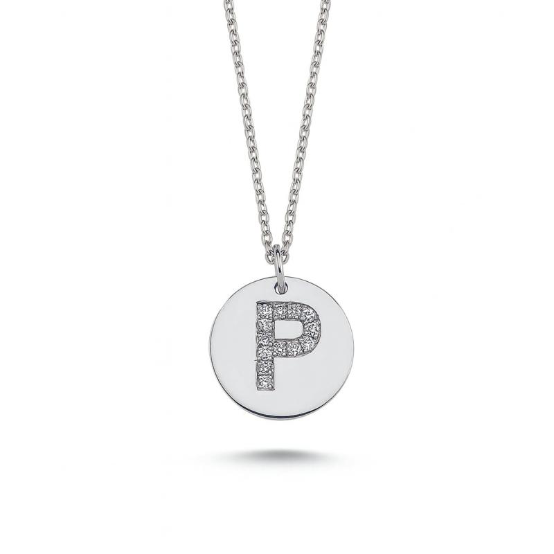 Diamond Letter "P" Pendant Necklace