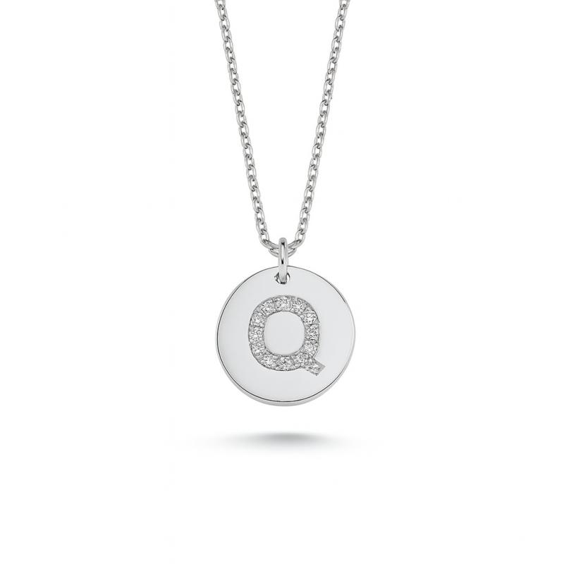 Diamond Letter "Q" Pendant Necklace