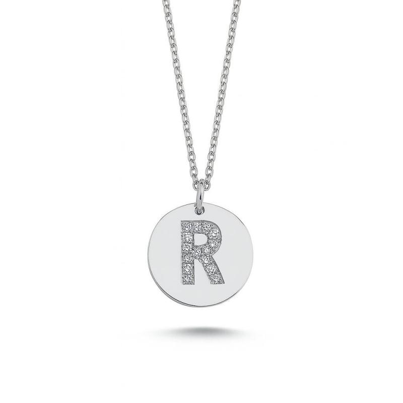 Diamond Letter "R" Pendant Necklace