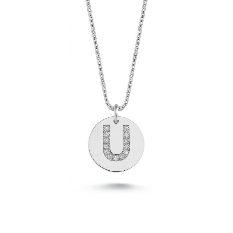 Diamond Letter "U" Pendant Necklace