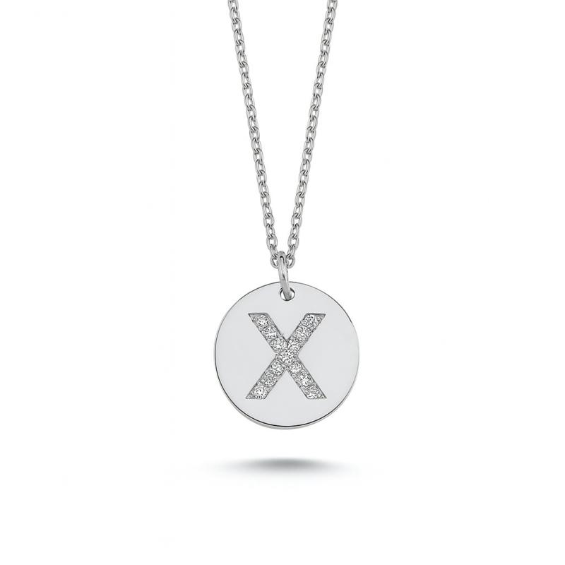 Diamond Letter "X" Pendant Necklace