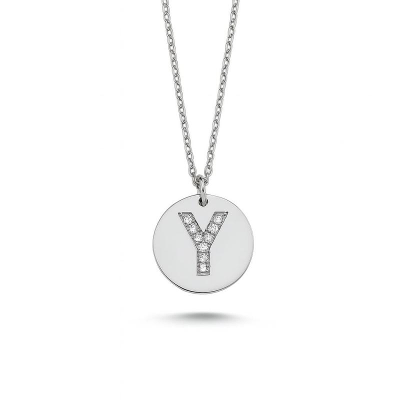 Diamond Letter "Y" Pendant Necklace