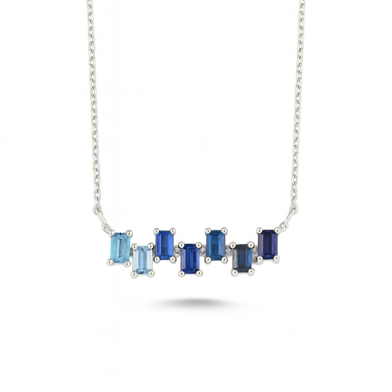 Blue Rhythm Baguette Necklace