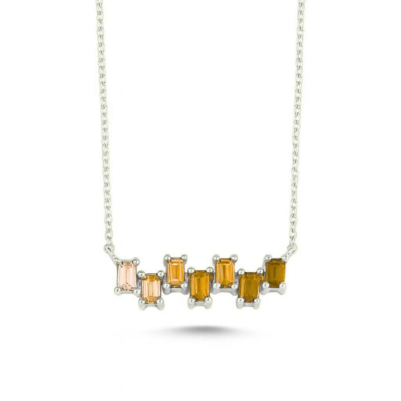Yellow Rhythm Baguette Necklace