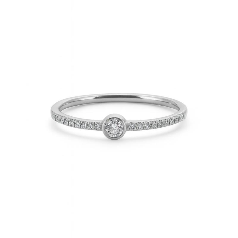 Side Stone Solitaire Diamond Ring