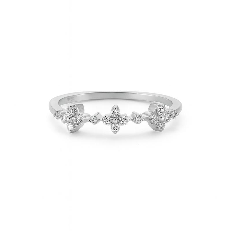 Triple Clover Diamond Ring
