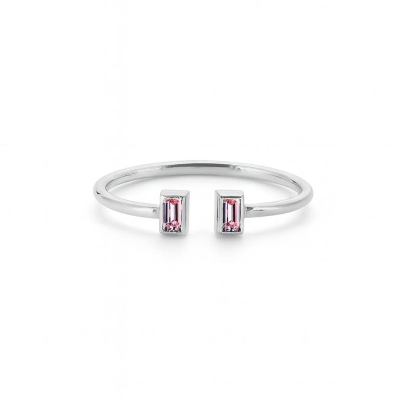 Pink Twin Baguette Ring
