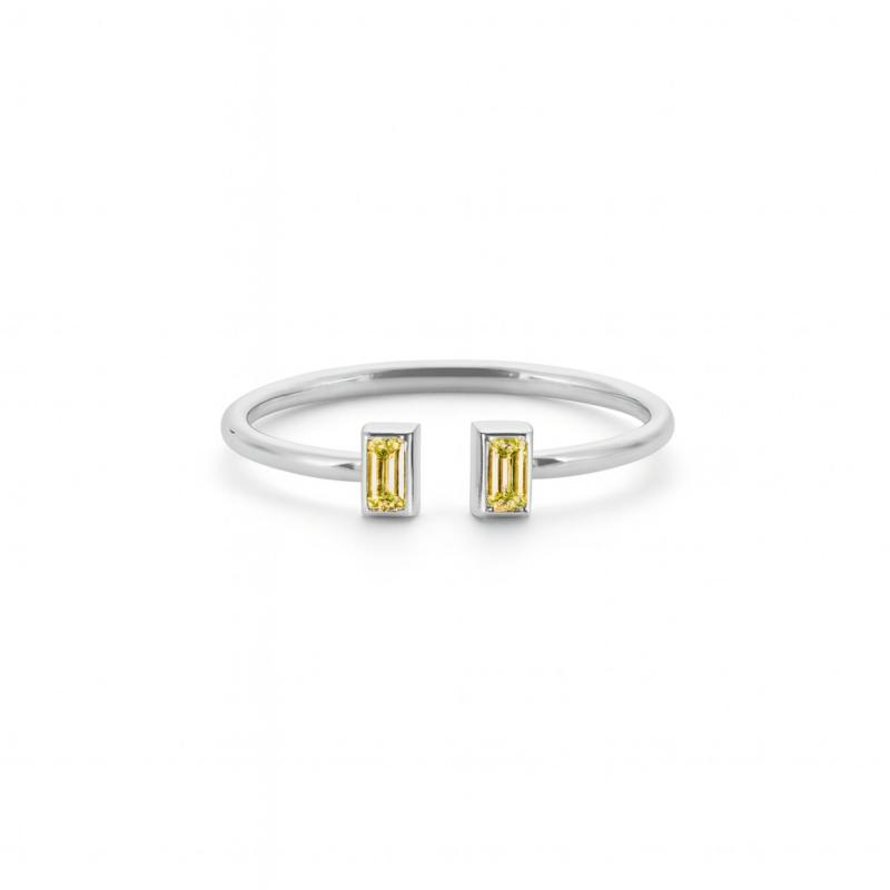 Yellow Twin Baguette Ring