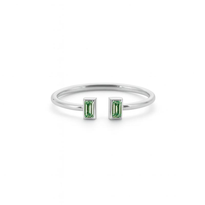 Green Twin Baguette Ring