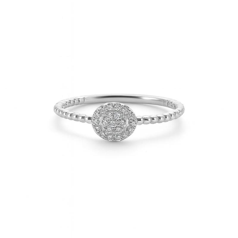 Pave Round Diamond Ring