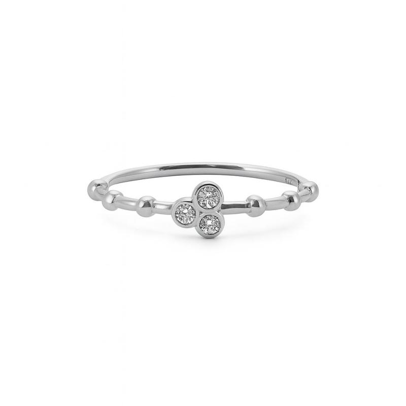Minimal Three-Stone Diamond Ring
