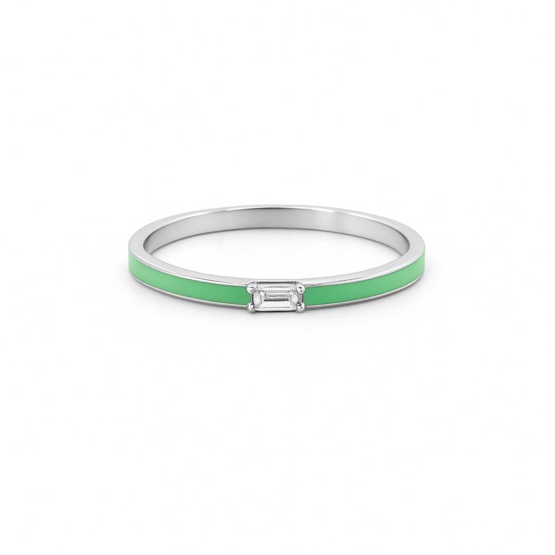 Green Glow Baguette Ring