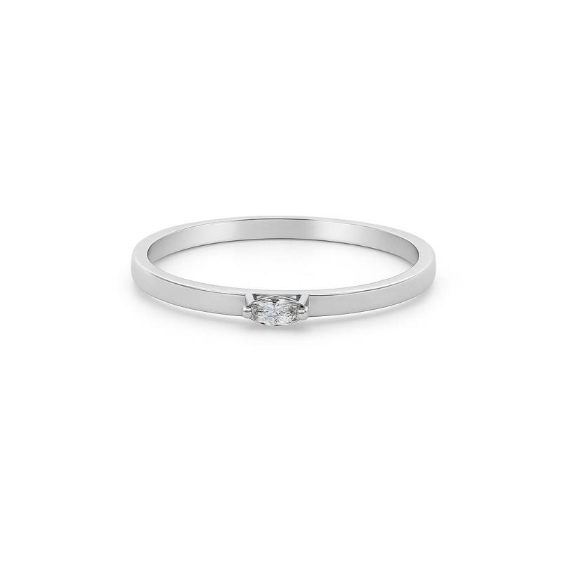 Marquise Diamond Frost Enamel Ring
