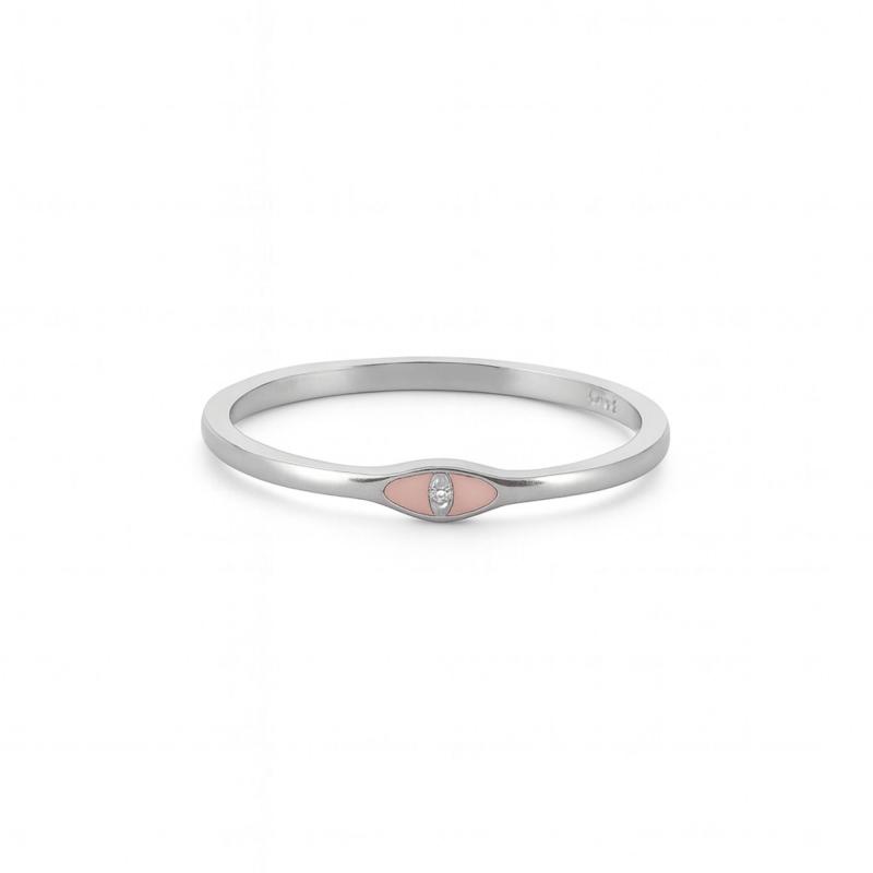 Pink Enamel Eye Ring