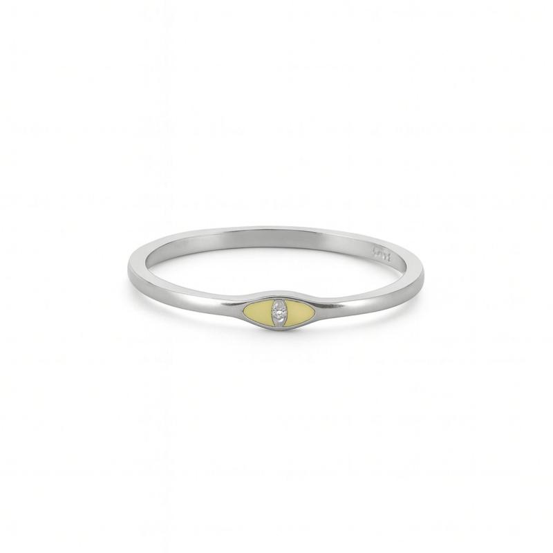Yellow Enamel Eye Ring