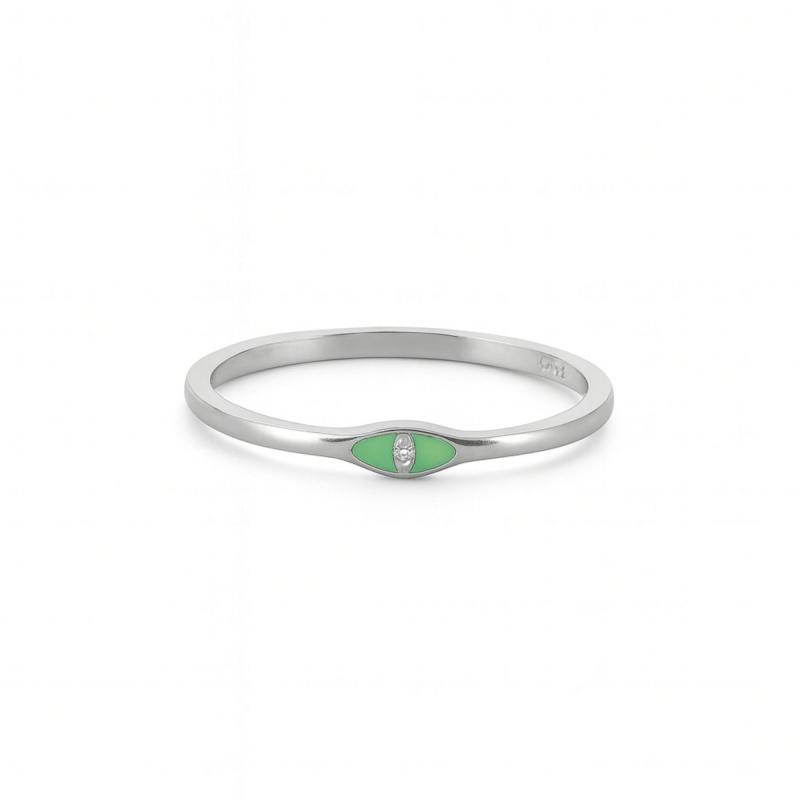 Green Enamel Eye Ring