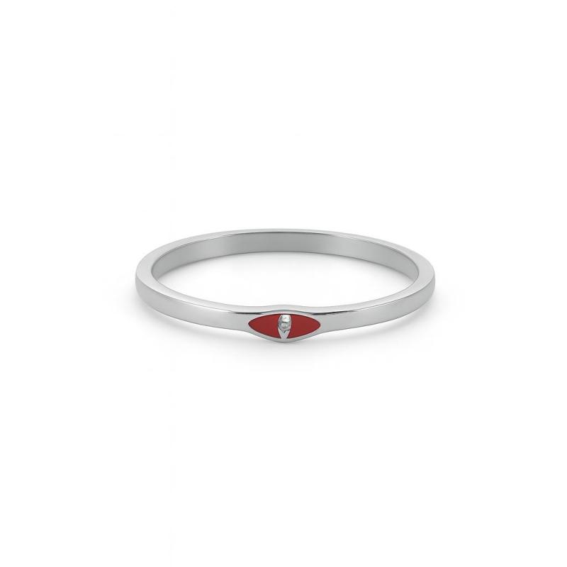 Eye Motif Rouge Enamel Diamond Ring