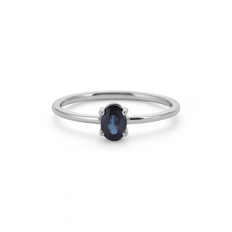 Oval-Shaped Sapphire Ring with Diamond Accents