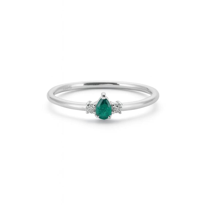 Pear Green Sapphire Ring