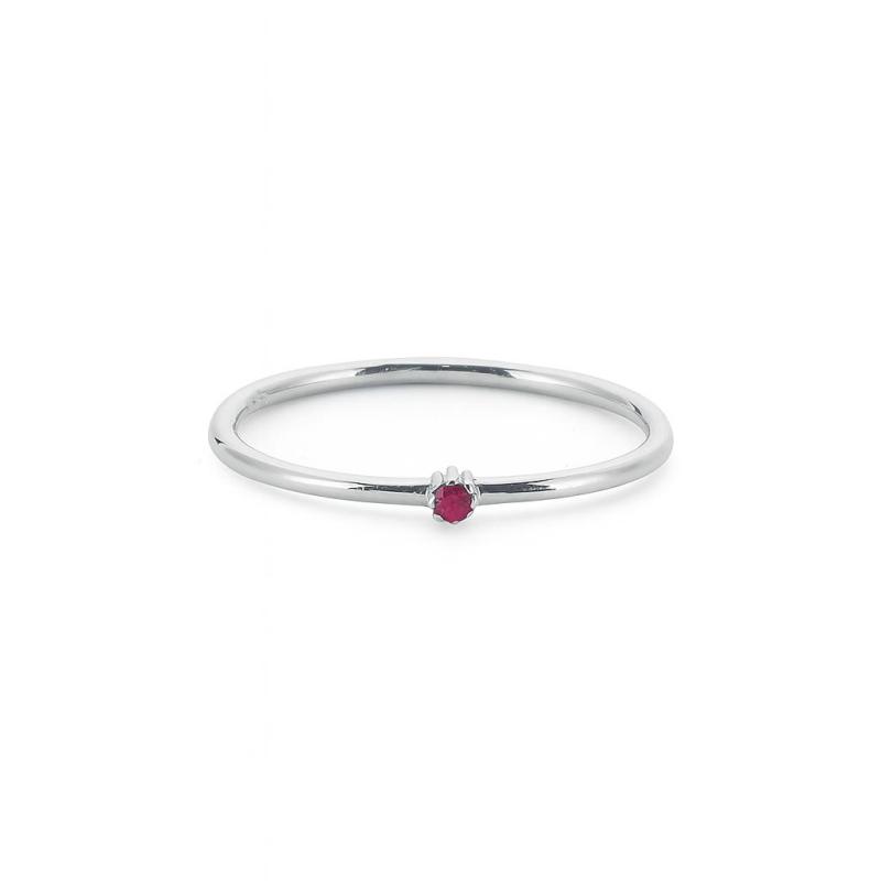 Minimal Ruby Accent Ring