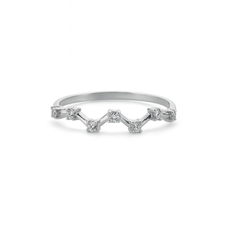 Zigzag Diamond Modern Ring