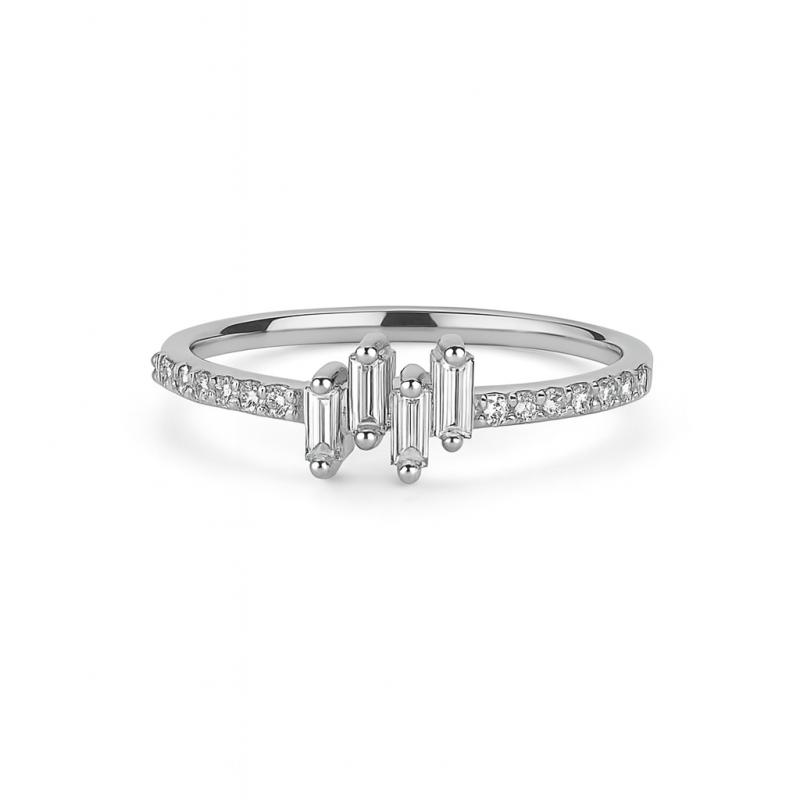 Baguette Side Stone Diamond Ring