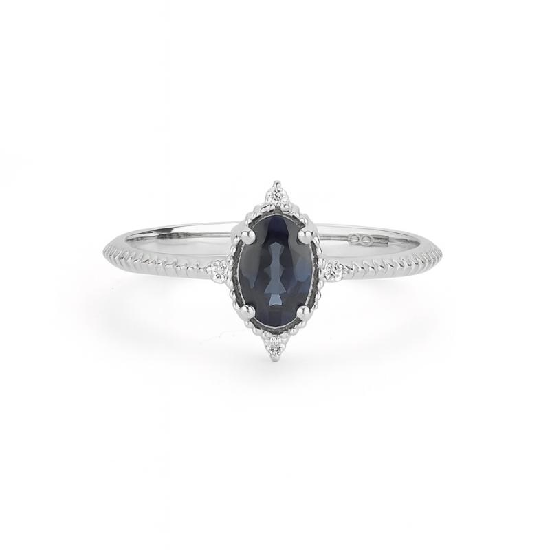 Vintage Oval Sapphire and Diamond Ring