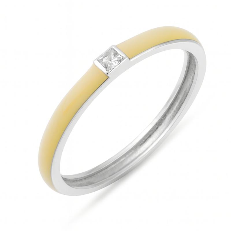 Yellow Petite Prism Ring