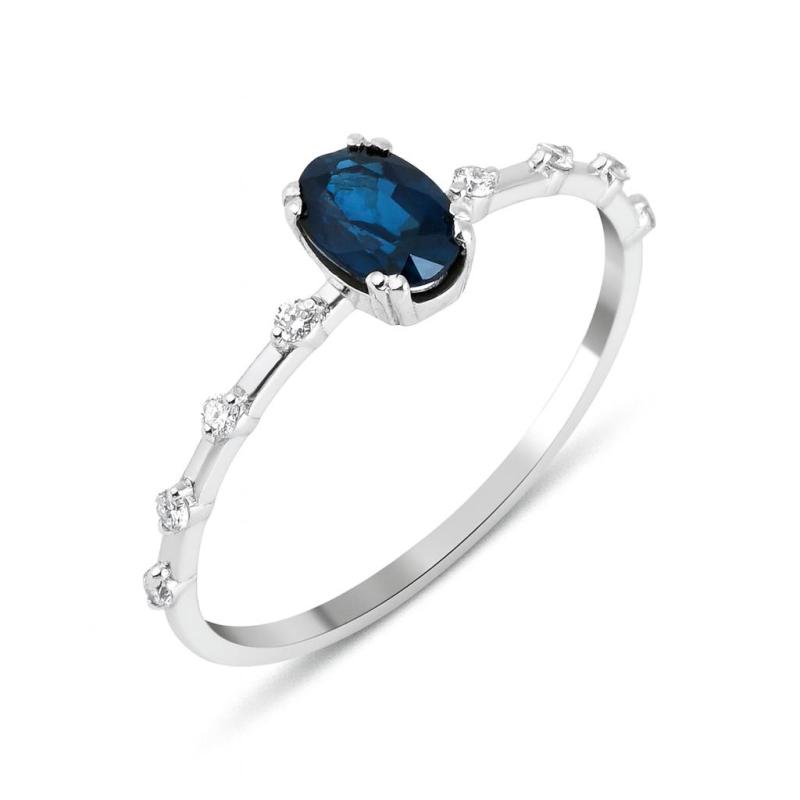 Oval Sapphire and Diamond Ring